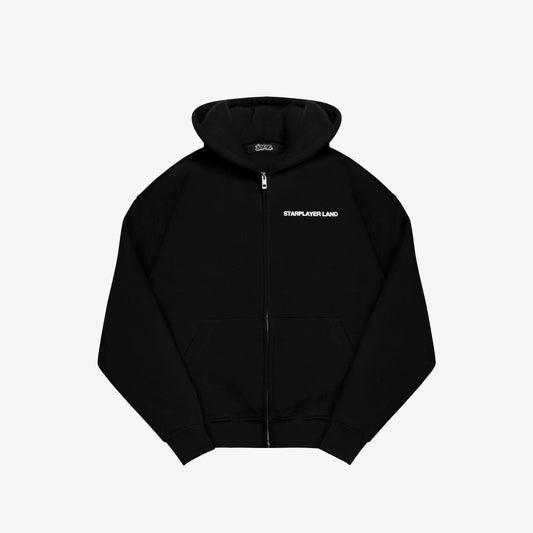 ORIGINAL BLACK LOOSE ZIP-UP HOODIE